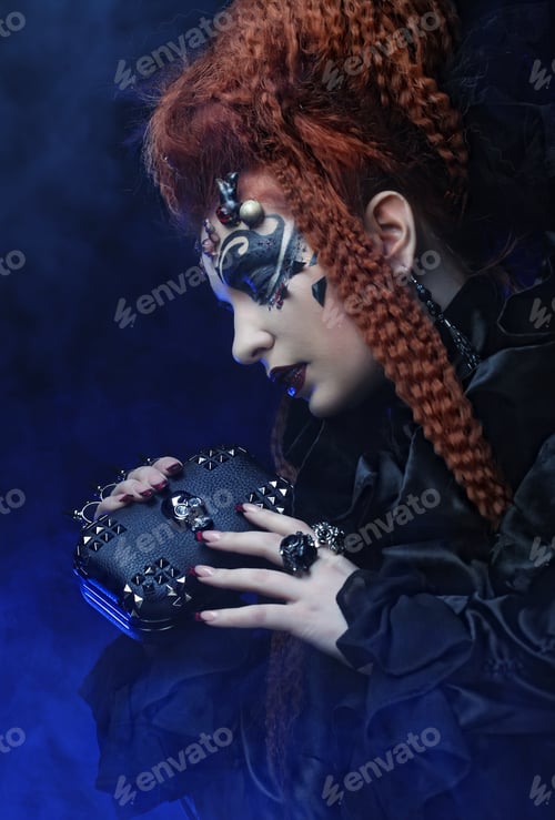 Preview: Gothic Witch. Dark Woman.Halloween Picture.