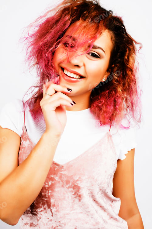 Preview: Young Happy Smiling Latin American Teenage Girl Emotional Posing