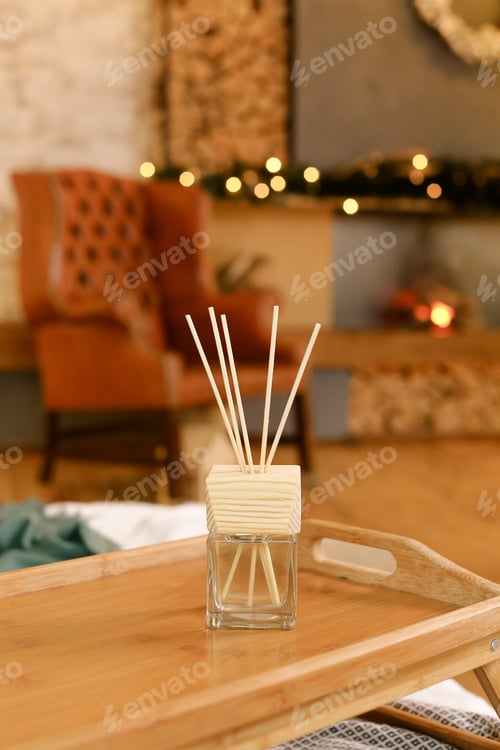 Preview: Aromatherapy Reed Diffuser Air Freshener On Relaxed Spa Background
