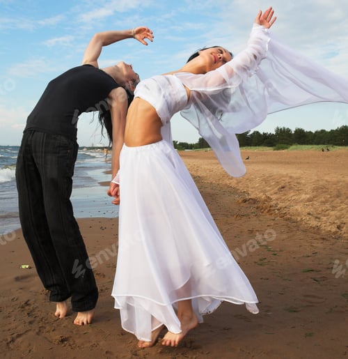 Preview: An Attractive Couple Fooling Around On The Beach