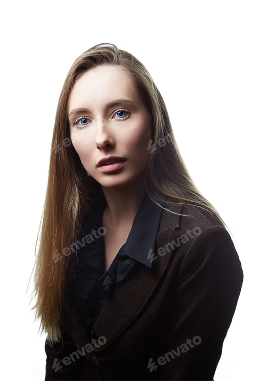 Preview: Business Woman Portrait . Caucasian Blue Eyes Female