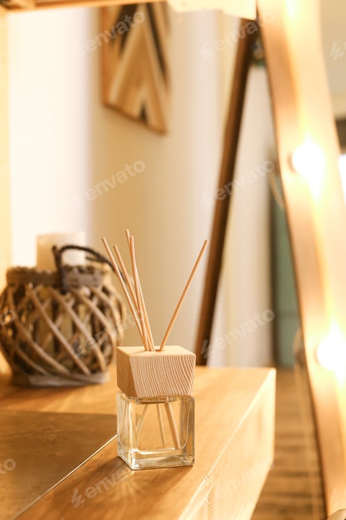 Preview: Aromatherapy Reed Diffuser Air Freshener On Relaxed Spa Background