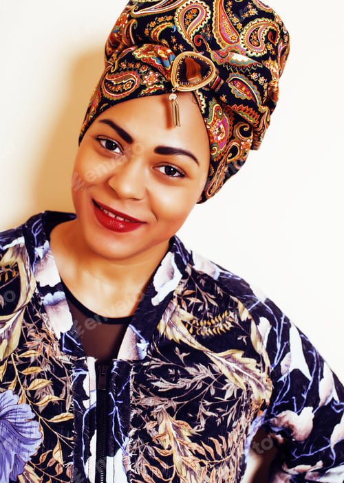 Preview: Pretty Stylish African American Big Mama Woman Well Dressed. Swa