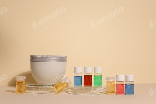 Preview: Hair Dye Kit , Samples Of Different Colors On Neutral Background