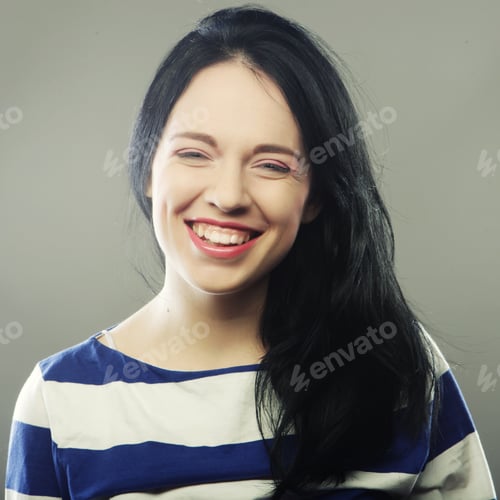 Preview: Beautiful Young Happy Brunette Woman.