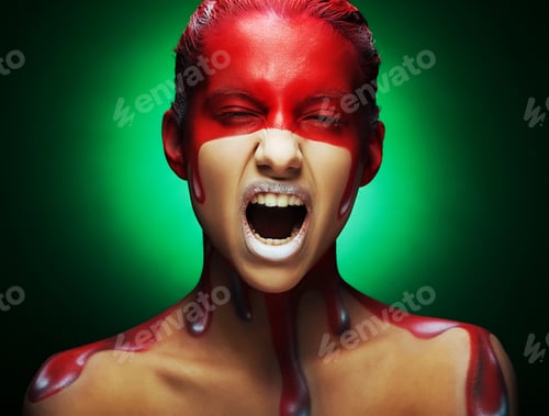 Preview: Creative Face-Art, Youmg Woman Close Up