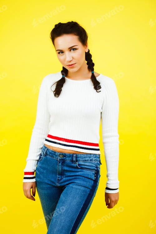 Preview: Lifestyle People Concept: Pretty Young School Teenage Girl Havin