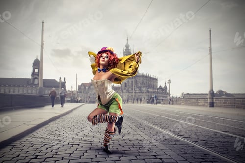 Preview: Beautiful Clown Dancing In The Street