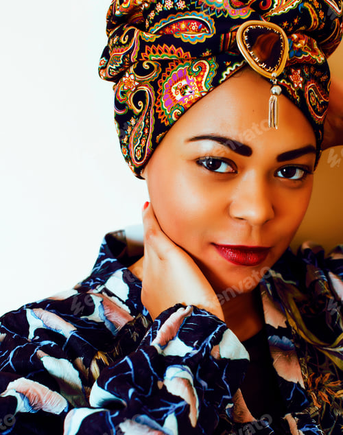 Preview: Beauty Bright African American Woman With Creative Make Up.