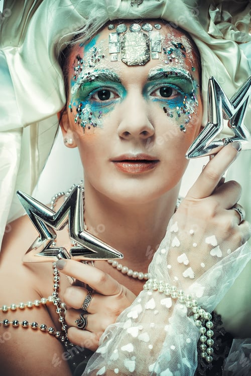 Preview: Snow Queen Over White Background