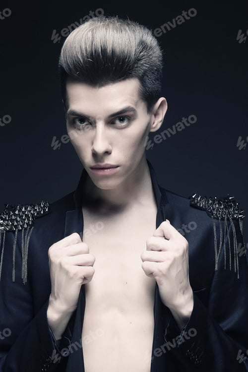 Preview: Elegant Young Handsome Man. Studio Fashion Portrait.
