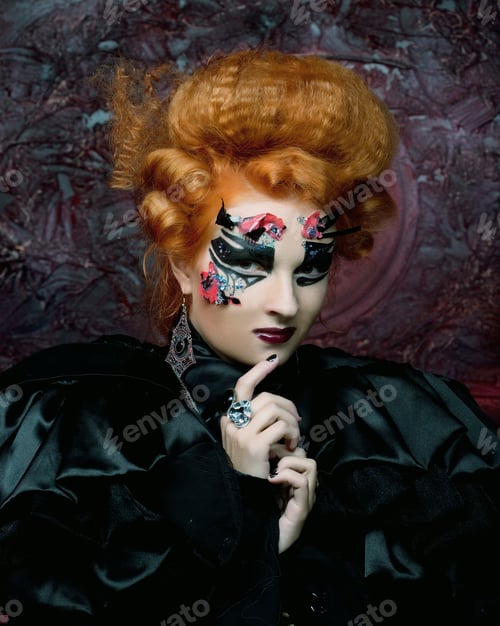 Preview: Gothic Redhair Witch. Dark Woman.Halloween Picture.