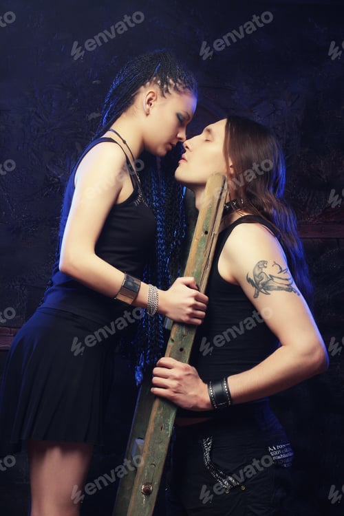 Preview: Dark Couple - Young Woman And Young Man