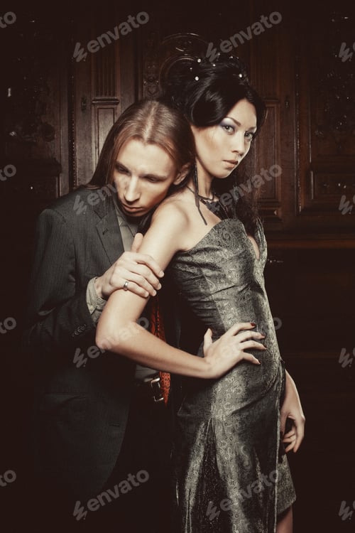 Preview: Beautiful Couple In Love In Historical Palace. Luxury.