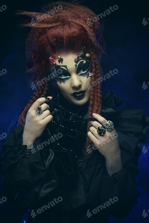 Preview: Gothic Witch. Dark Woman.Halloween Picture