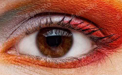 Preview: Modern Fashion Colorfull Makeup Of A Female Eye - Macro Shot