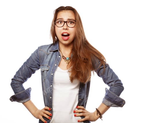 Preview: Young Surprised Woman. Studio Shot.