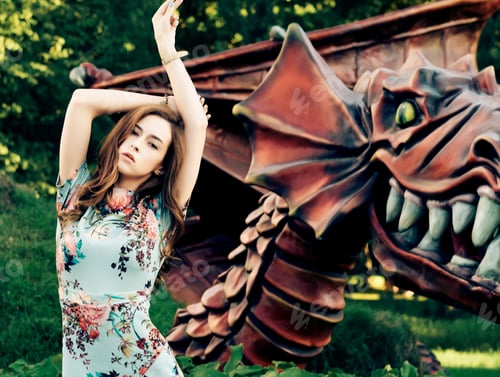 Preview: Beautiful Fashion Girl In The Amusement Park At Summer