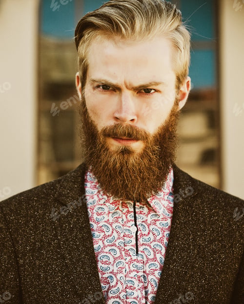Preview: Portrait Of Young Beautiful Fashionable Man Outdoor