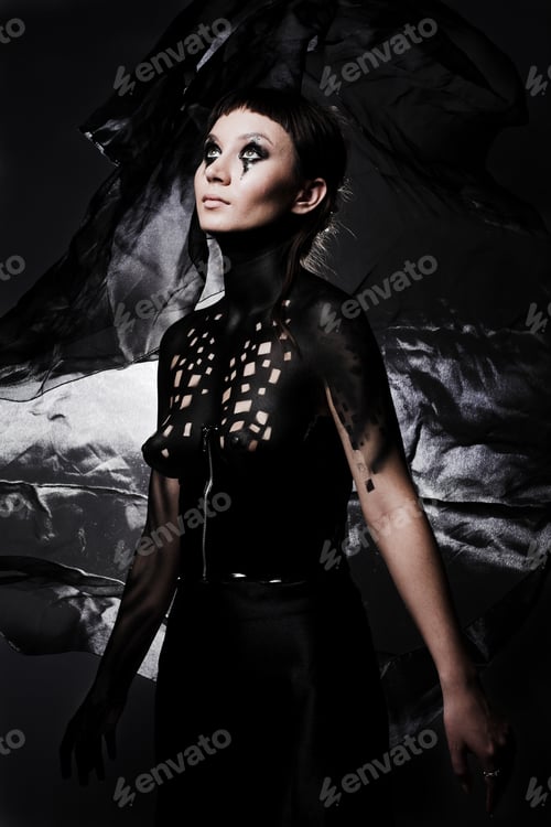 Preview: Beautiful Gothic Girl, Body-Art