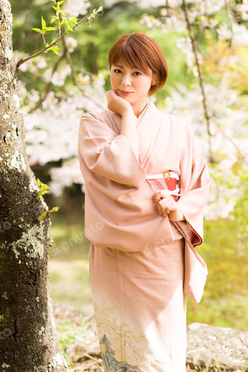 Preview: Woman And Cherry Blossoms Of The Japanese Kimono