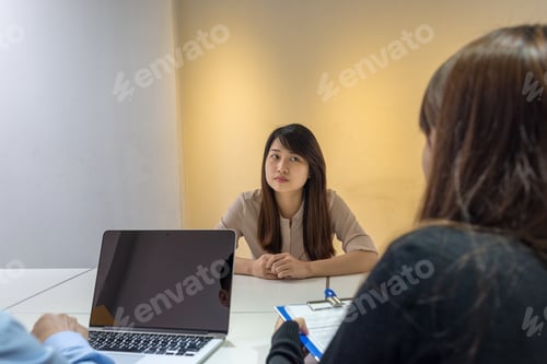 Preview: Candidate Carefully Listening To The Question Of Interviewer