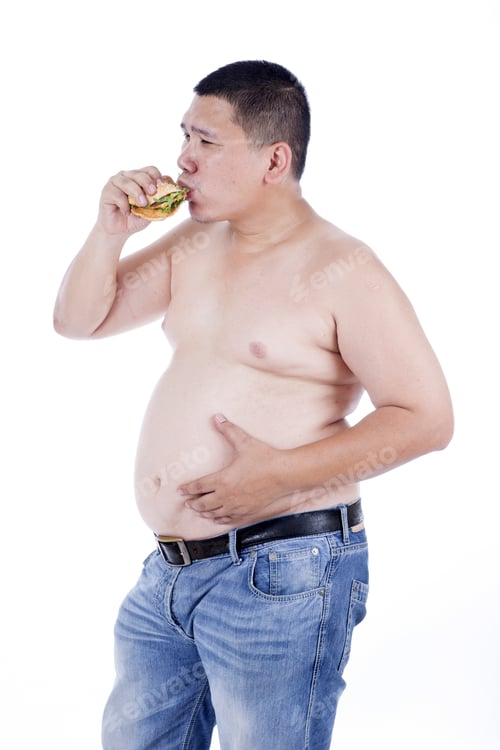 Preview: Belly Fat People At Large From Eating Behaviors. Junk Food. Enjoy Eating