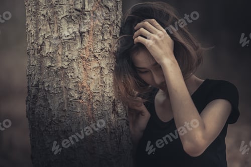 Preview: Beautiful Asian Woman Sad Concept