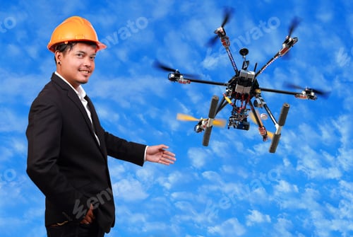 Preview: Flying Drone With Engineer.