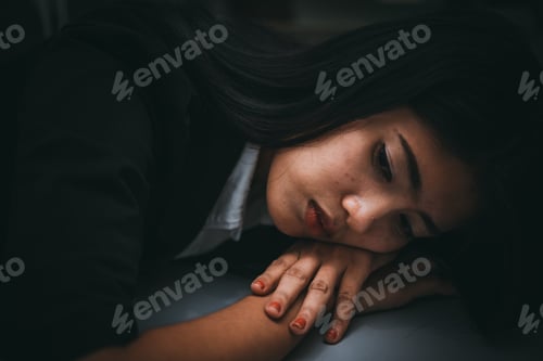 Preview: Close Up Sad Woman In The Office,Stress Girl From Hard Work,Heartbreak From Boyfriend,Thailand