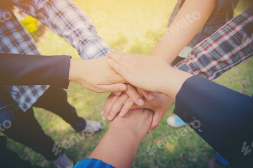 Preview: Business Teamwork Join Hands Together. Business Teamwork Concept