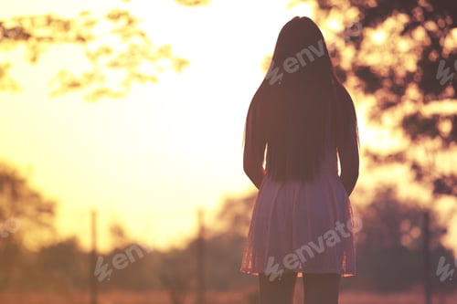 Preview: Concept The Woman Sad. Retro Color Style.