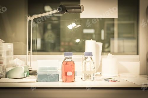 Preview: Equipment For Science Experiments On The Laboratory Table.