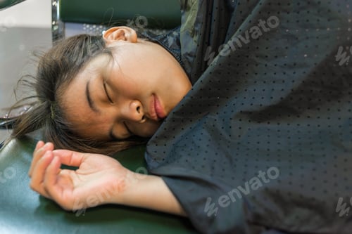 Preview: Close Up Of Tired Girl In The Airport