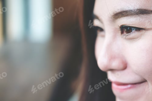 Preview: Closeup Image Of A Beautiful Asian Woman Face With Natural Skin