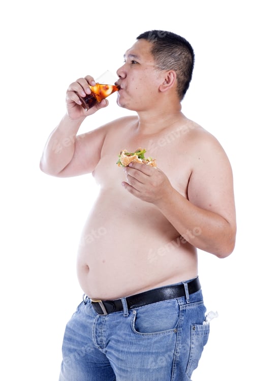 Preview: Belly Fat People At Large From Eating Behaviors. Junk Food. Enjoy Eating