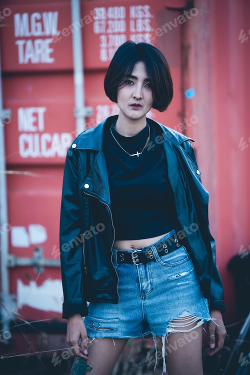Preview: Portrait Of Beautiful Asian Chic Girl Pose For Take A Picture,Lifestyle Of Teen Thailand