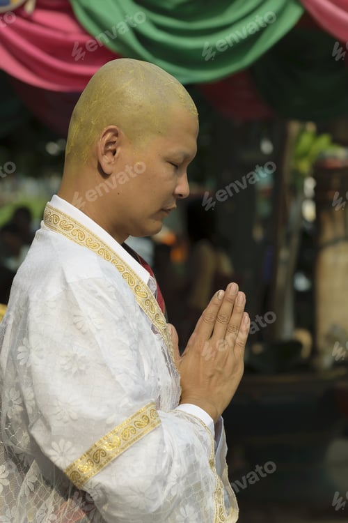 Preview: Thai Culture Buddhism Ordination Ceremony At Temple,