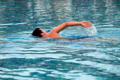 Preview: Young Man Swimmingl In A Pool