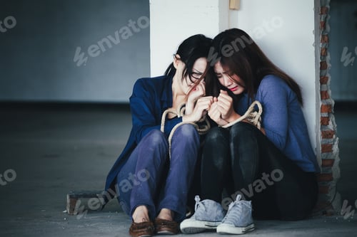 Preview: Young Women Was Afraid After Being Kidnapped In An Abandoned House.Criminal And Robbery For Woman