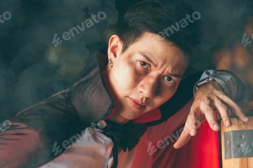 Preview: Vampire Man With Blood In Halloween Concept