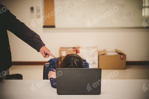 Preview: Asian Woman Working In Office,Young Business Woman Stressed From Work Overload With A Lot File On