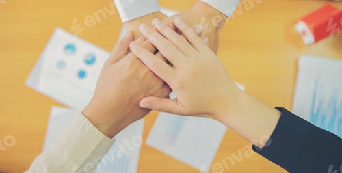 Preview: Teamwork Join Hands Support Together Concept (Business Teamwork Concept)