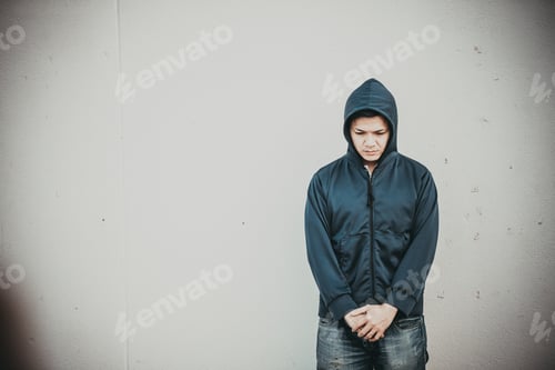 Preview: Asian Man Sad From Love,He Worry Because Stress From Girlfriend,Heartbreak Man Concept,Thailand