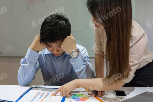 Preview: Asian Businessman Listen The Complaint From His Boss