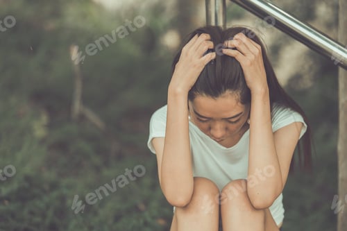 Preview: Beautiful Thai Woman Very Sad From Unrequited Love,She Rethink And Think Over About Love,Vintage