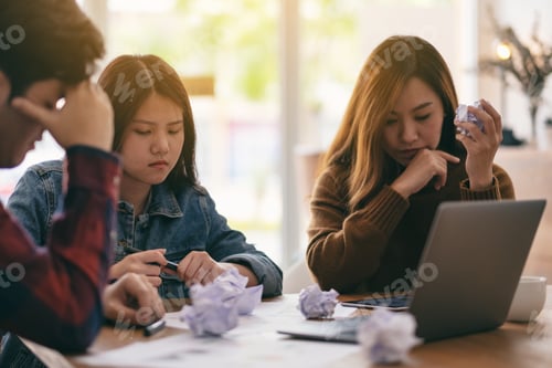 Preview: Three Businessman Get Stressed While Having A Problem In Business Meeting