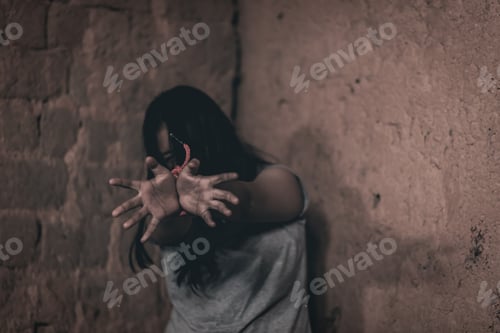Preview: Women Were Incarcerated With Violence. Concept Of Human Rights.