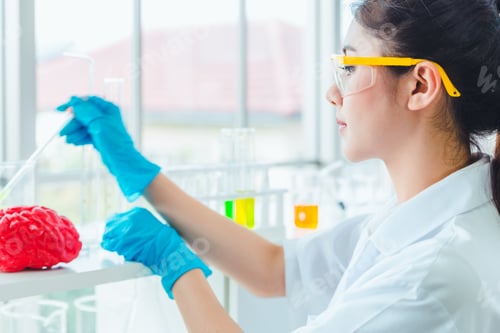 Preview: Closeup Science Women Students Working With Chemicals In Lab