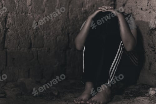 Preview: Women Were Incarcerated With Violence. Concept Of Human Rights.